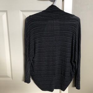 Black and grey striped open cardigan